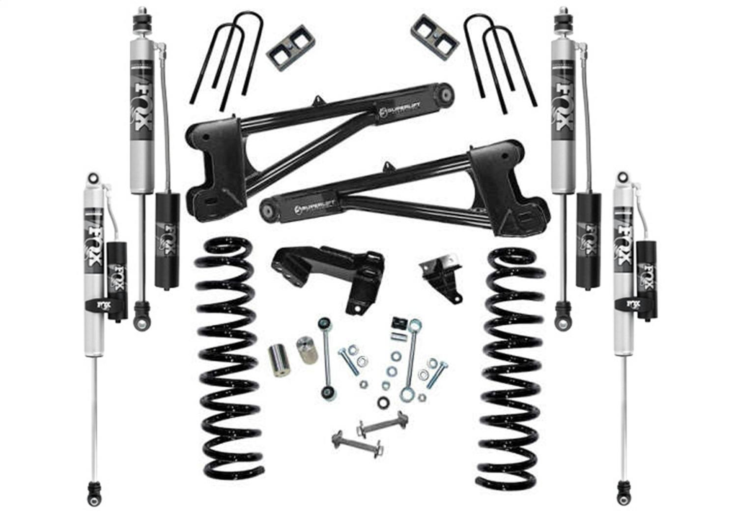 Superlift K981FX 4" Lift Kit w/ FOX 2.0 Reservoir Shocks - 08-10 F250/350 4WD Dsl w/RepRadiusArms