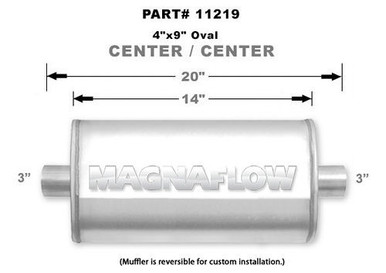 Stainless Muffler 3in Center In/Out MAG11219