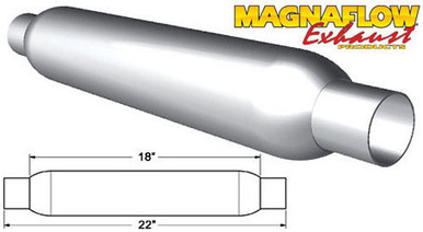 Glass Pack Muffler 2.25in Aluminized Small MAG18125