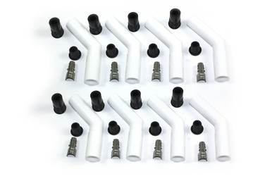 Ceramic Spark Plug Boot Kit 45-Deg 8pk White 8503HT-8