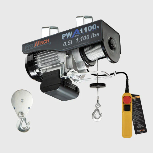 1/2 ton 1100 lb 110V Electric Wire Rope Hoist 38 ft. Wireless Upper Limit Switch 3th Generation H1 Duty PWA1100u-G3