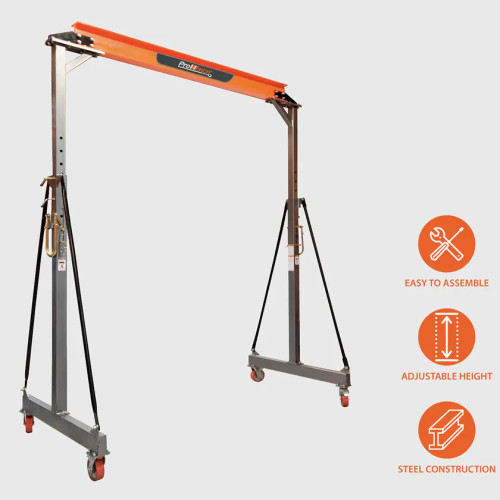 Manual Gantry Crane 2 Ton 7.8~11.8 ft Height 8 ft Span All Steel Construction PWAG2T-S8-H7-12a