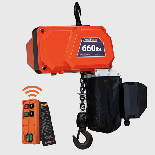 660 lb 110~120V 1 Speed Mini Electric Chain Hoist 10 ft. Chain H1 Duty Wireless PWBDH660R