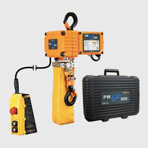 500 lb 110~120V 1 Speed Mini Electric Chain Hoist 12 ft. Japan FEC G80 Chain 4A 200W H1 Duty 17 lb PWCF500-12