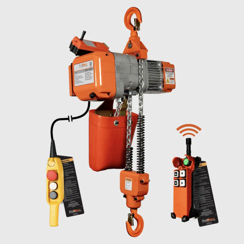 1 ton 2200 lb 220~240V 1 Speed Electric Chain Hoist 20 ft. G80 Chain H2 Duty Wireless PWHF1000iW