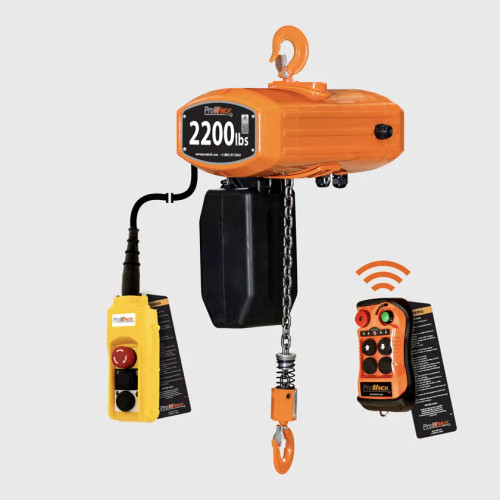 1 ton 2200 lb 1 Speed 208~240/440~480V Electric Chain Hoist 20 ft. FEC G80 Japan Chain H4 Duty Wireless PWJF10H4-1SW