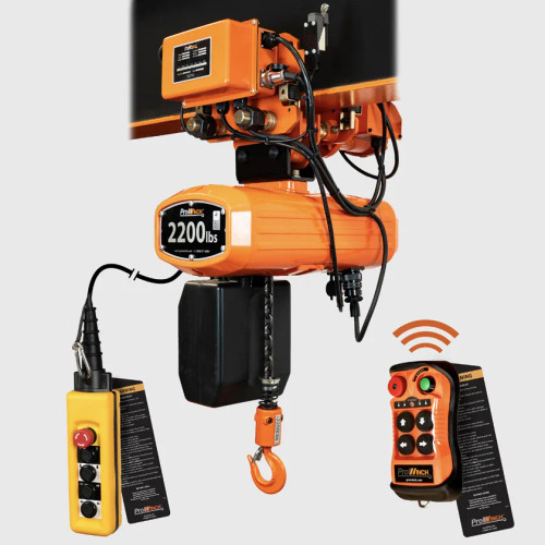 1 ton 2200 lb 208~240/440~480V 1 Speed Electric Chain Hoist Power Trolley 20 ft. FEC G80 Japan Chain H4 Duty Wireless PWJT10H4-1SW