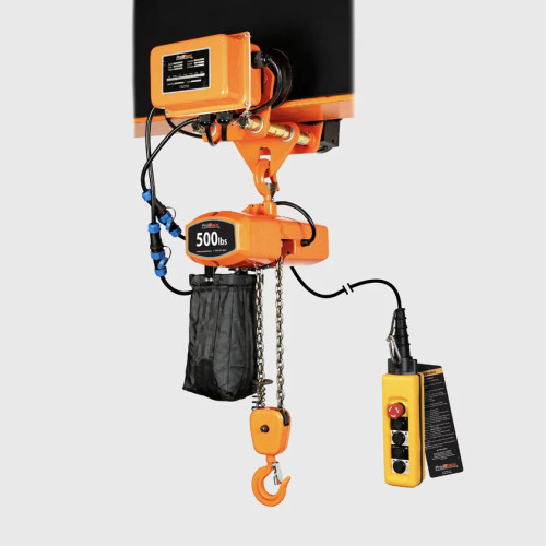 500 lb 110~120V 1 Speed Mini Electric Chain Hoist Power Trolley 20 ft. Chain H3 Duty PWJTHT500