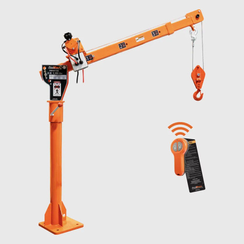 1000 lbs Davit Crane 360 Swivel with Wireless Electric Winch 12V PWPHP1100-12V-W