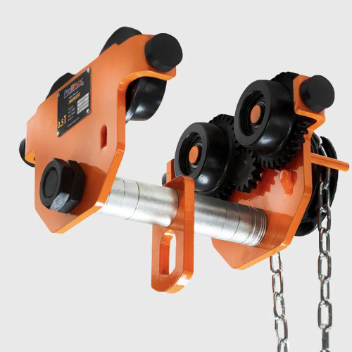 Heavy Duty 1/2 Ton Capacity Manual Chain Trolley 1000 lb Geared PWQMC05T