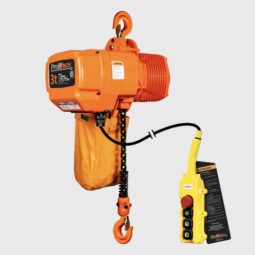3 ton 6600 lb 1 Speed 208~240/440~480V Electric Chain Hoist 30ft. G100 Chain H3 Duty PWR3