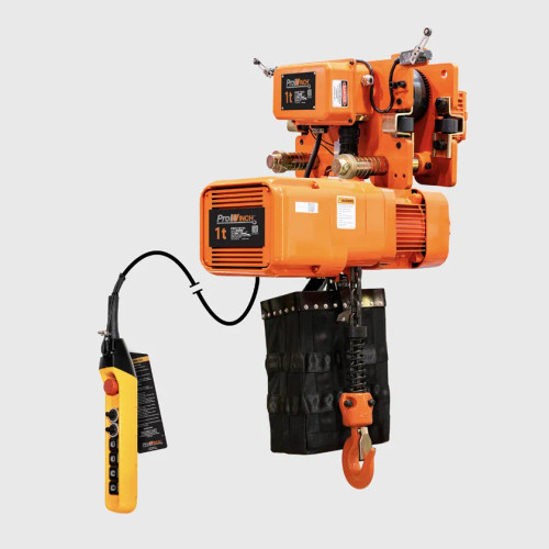 1 ton 2200 lb 380~480V Variable Speed Electric Chain Hoist Power Trolley 20 ft. FEC G80 Japan Chain H4 Duty PWRC1M5VS