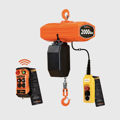 2000 lb 1 Speed Electric Chain Hoist 20ft G100 Chain M4/H3 208~240/440~480V UL Wireless PWRF2000H3-1SW