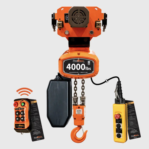 4000 lb 1 Speed Electric Chain Hoist Power Trolley 110~120/220~240V G100 Chain UL Wireless PWRT4000