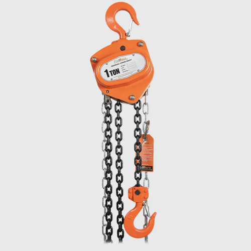 2200 lbs. 1 ton 20 ft Manual Chain Hoist G80 Black Tempered Chain PWTB100-20F