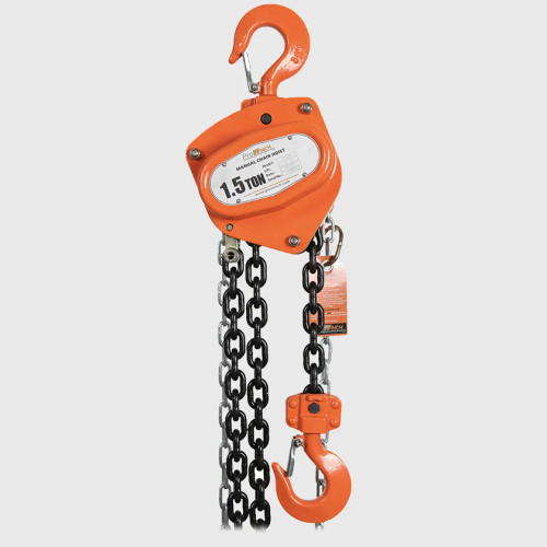 3300 lbs. 1.5 ton 20 ft Manual Chain Hoist G80 Black Tempered Chain PWTB150-20F