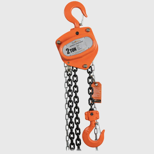 4400 lbs. 2 ton 20 ft Manual Chain Hoist G80 Black Tempered Chain PWTB200-20F