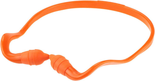 Reusable Foam Ear Plugs, Pod Shape, 25 dB, Orange, Pack of 2
