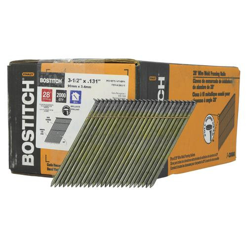 BOSTITCH Round Head Framing Nails, 3 1/2 in, Diamond Point
