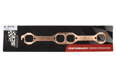 SCE Gaskets 18 Degree SBC Copper Embossed Exhaust Gasket 4111