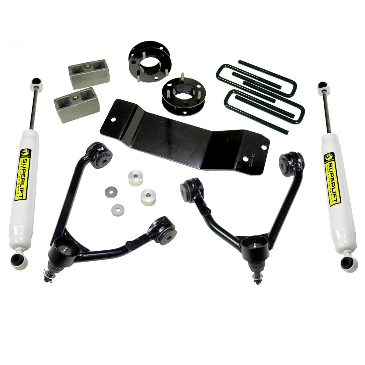Superlift 3700 3.5" Upper Ctrl Arm Kit-07-16 GM 1500 4WD w OE Cast Stl Ctrl Arms w SL Rr Shocks
