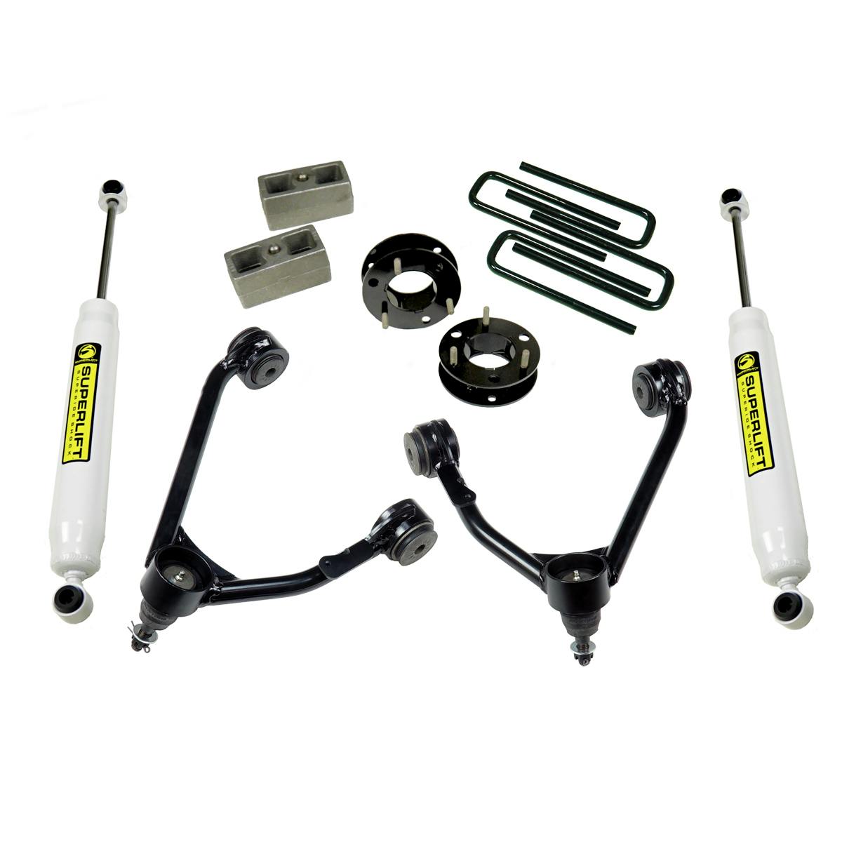Superlift 3800 3.5" Upper Ctrl Arm Kit-14-18 GM 1500 2WD w OE Al or SS Ctrl Arms w SL Rr Shcks