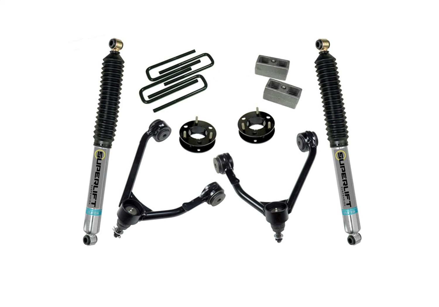 Superlift 3850B 3.5" Upper Ctrl Arm Kit-07-16 GM 1500 2WD w OE Cast Stl Ctrl Arms w Bil Rr Shcks