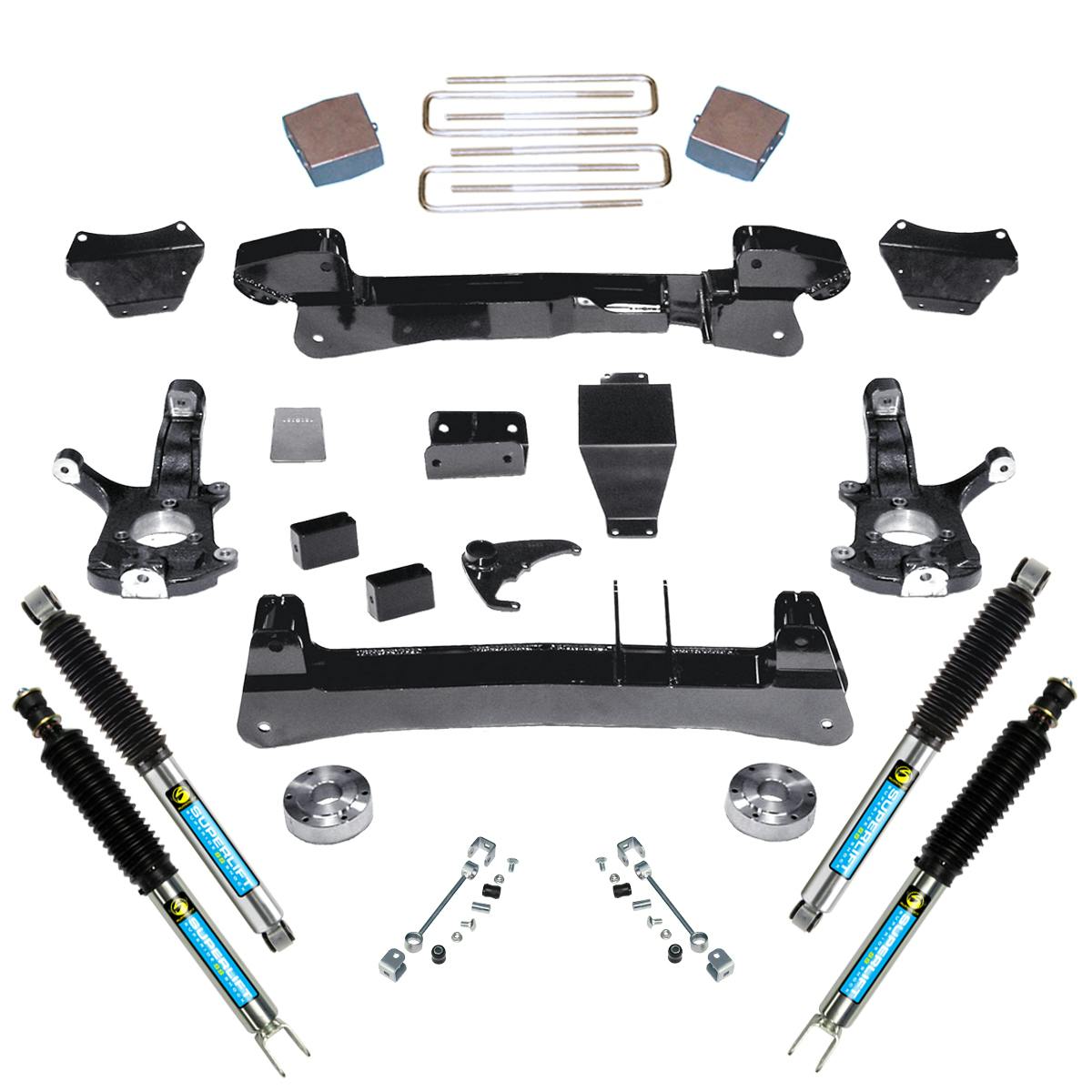 Superlift K121B 6" Lift Kit - 99-06 Silverado/Sierra 1500 4WD - Knuckle Kit w/ Bilstein Shocks