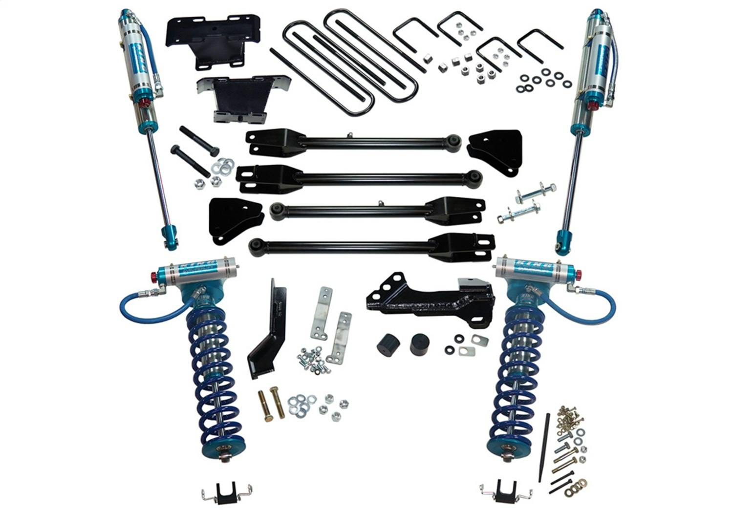 Superlift K166KG 4" King Ed 4-Link Lift Kit-17-22 F250/350 4WD w King Frt Clvrs & Res Rr Shcks