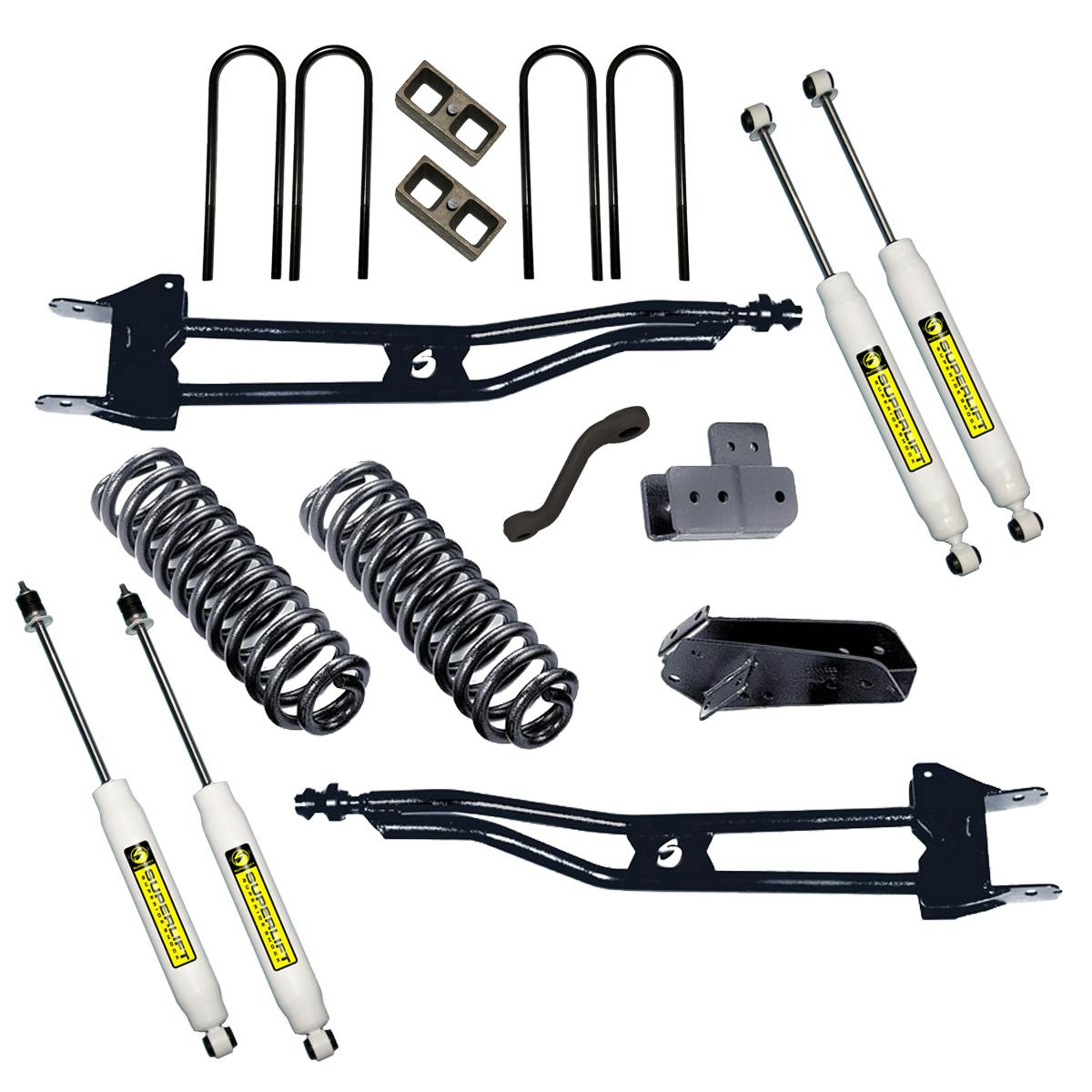 Superlift K385 4" Superunner Radius Arm Lift Kit - 80-96 Bronco 4WD - w/ SL Shocks