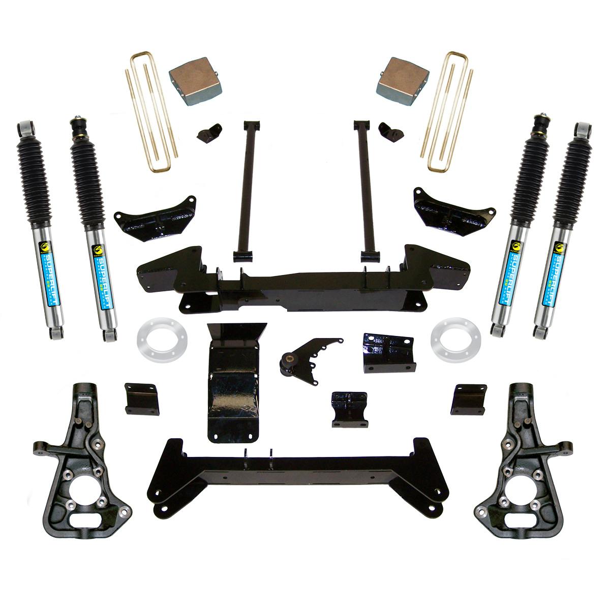 Superlift K860B 6" Lift Kit - 01-10 Silv/Sierra 2500HD/3500HD 4WD - Knuckle Kit w/ Bil Shocks