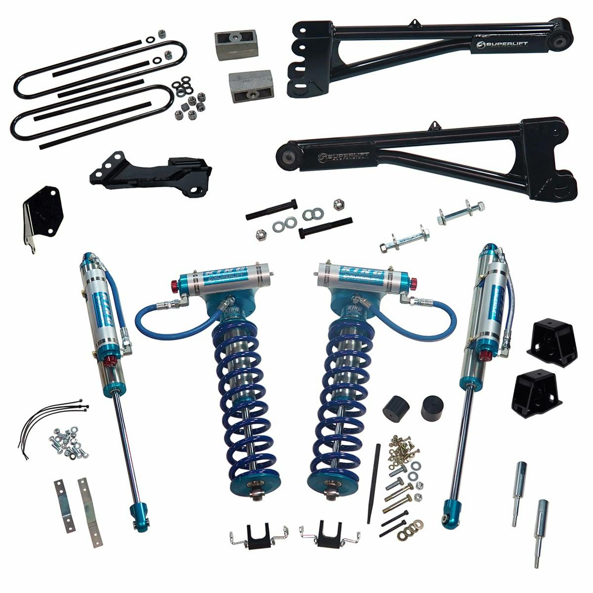 Superlift K975KG 4" Lift Kit-05-07 F250/F350 4WD w Rep Radius Arms/King Clvrs/King Rr Shocks