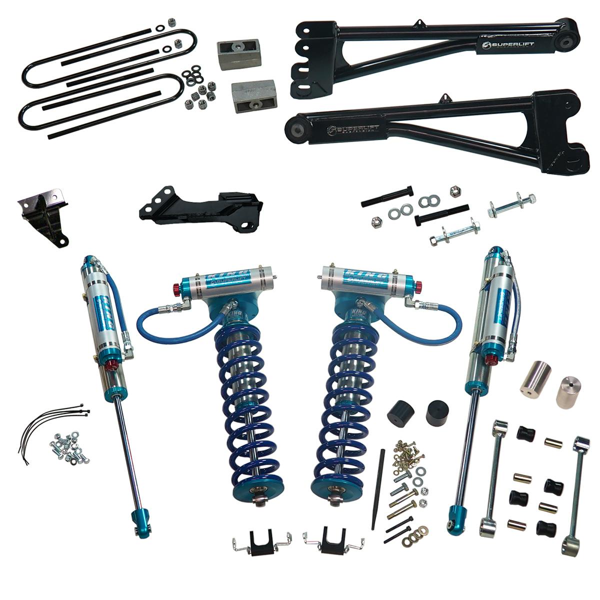 Superlift K981KG 4" Lift Kit-08-10 F250/F350 4WD w Rep Radius Arms/King Clvrs/King Rr Shocks