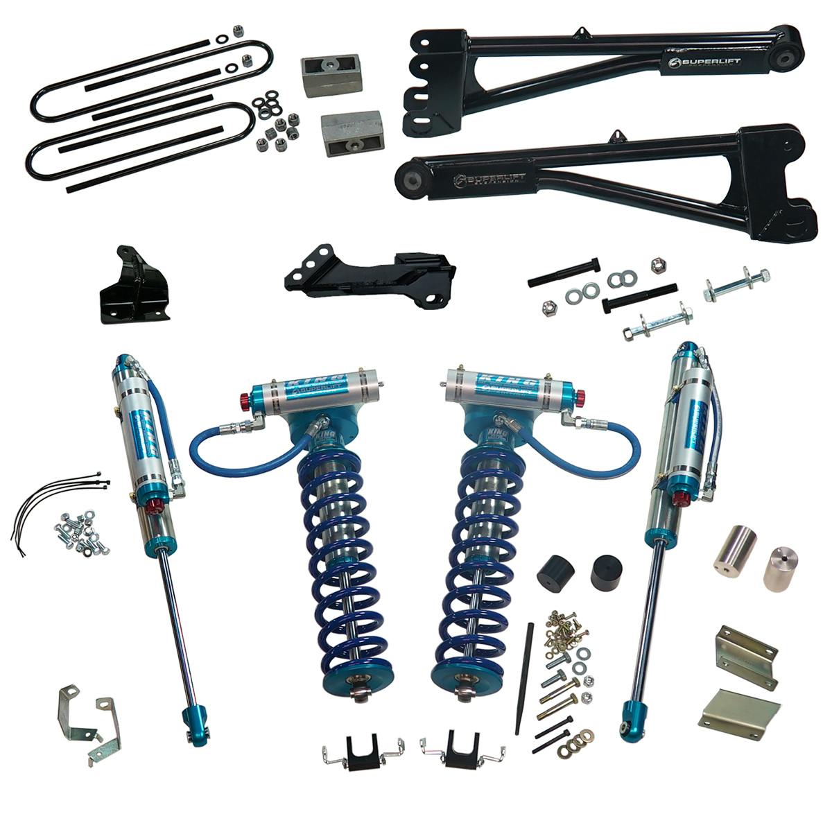 Superlift K987KG 4" Lift Kit-11-16 F250/F350 4WD w Rep Radius Arms/King Clvrs/King Rr Shocks