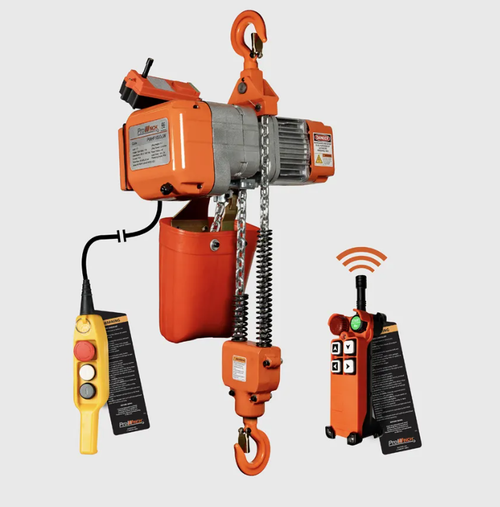 1 ton 2200 lb 110~120V 1 Speed Electric Chain Hoist 20 ft. G80 Chain H2 Duty Wireless PWHF1000uW