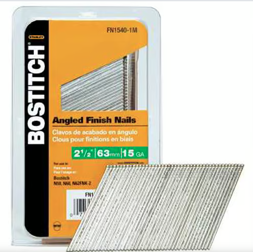 BOSTITCH 2-1/2" 15-Gauge "FN" Style Angled Finish Nails (5 Pcs)