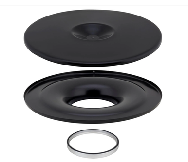14 Inch Flat Base Air Cleaner Base/Lid Set - Black