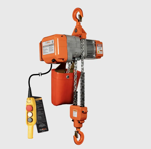 1 ton 2200 lb 110~120V 1 Speed Electric Chain Hoist 20 ft. G80 Chain H2 Duty PWHF1000u