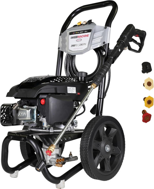 Simpson Cleaning 2900 PSI Gas Pressure Washer, 2.4 GPM Residential Power Washer with Siphon Hose, 25' Hose, Clean Machine, 49-State