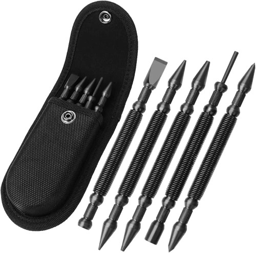 5-Piece Nail Setter Dual Head Nail Set & Dual Head Center Punch & Hinge Pin Remo