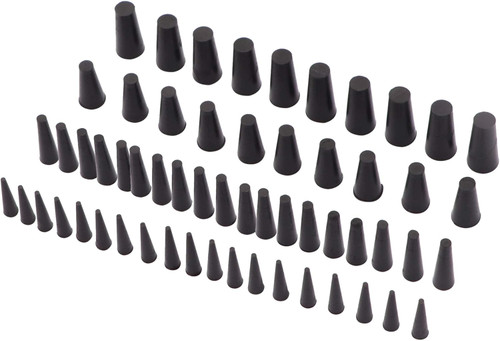 Small Rubber Silicone Powder Coating Tapered Plugs Stoppers for Holes Vacuum Line Hose Assorted Kit 80 Piece 1/16inch to 5/16inch