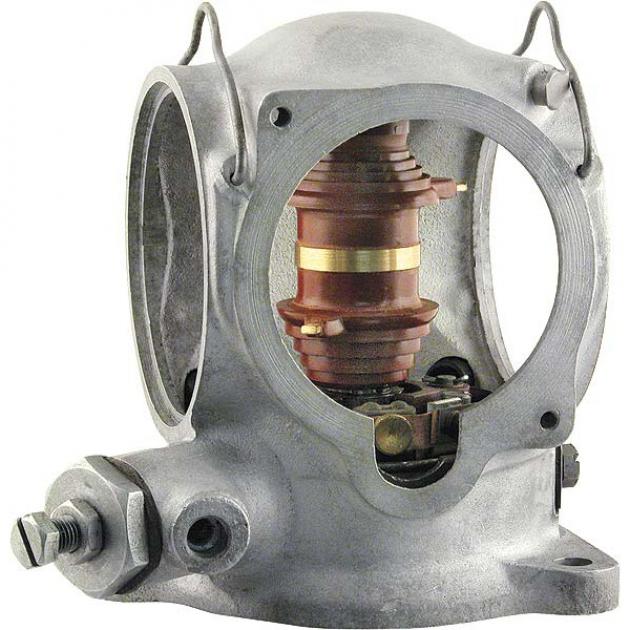 Distributor Assembly - Rebuilt - Includes Points, Rotor & Bails - No Caps, Coil Or Condenser - 2 Screw Flat-Top Style Coil - V8 - Ford