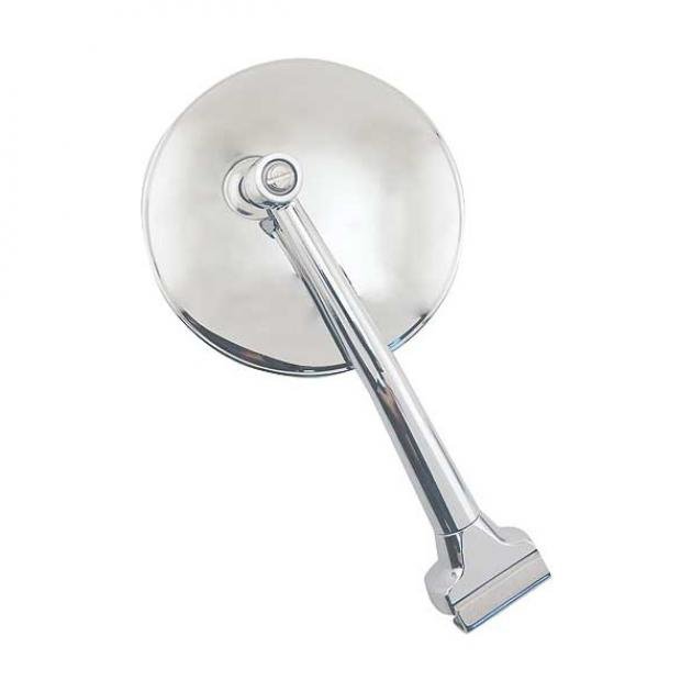 Peep Mirror - Chrome - Straight Arm - 4 Inch Convex Stainless Mirror Head - Left Or Right