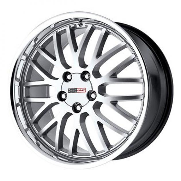 Corvette Cray Manta 20x9 Hyper Silver With Mirror Cut Lip, 1-Piece Wheel, 1984-2013