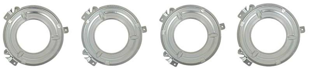 1971-74 Mopar Headlamp Bucket Set Inner and Outer LH and RH Sides - Set of Four