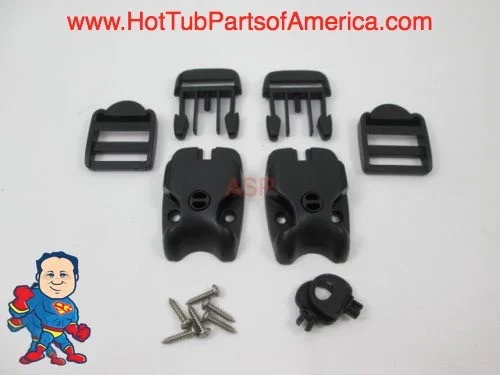 ACW Style Hot Tub Spa Cover Latch Lock Repair Kit – 2 Piece Set with Keys and Clips