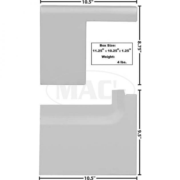 Bed Floor Extension, LH, 2 Piece Set, Weld-Thru Primer, 1967-1977 Bronco