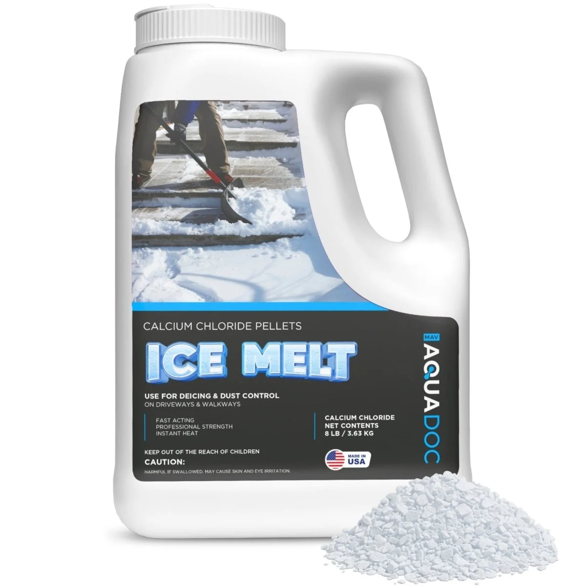AquaDoc Ice Melt Safe for Concrete – Calcium Chloride