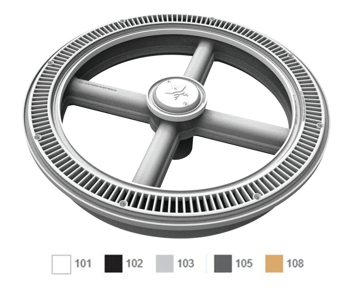 AQUASTAR POOL PRODUCTS FC103 20″ Full Circle Suction Cover with One-Port Sump Light Gray
