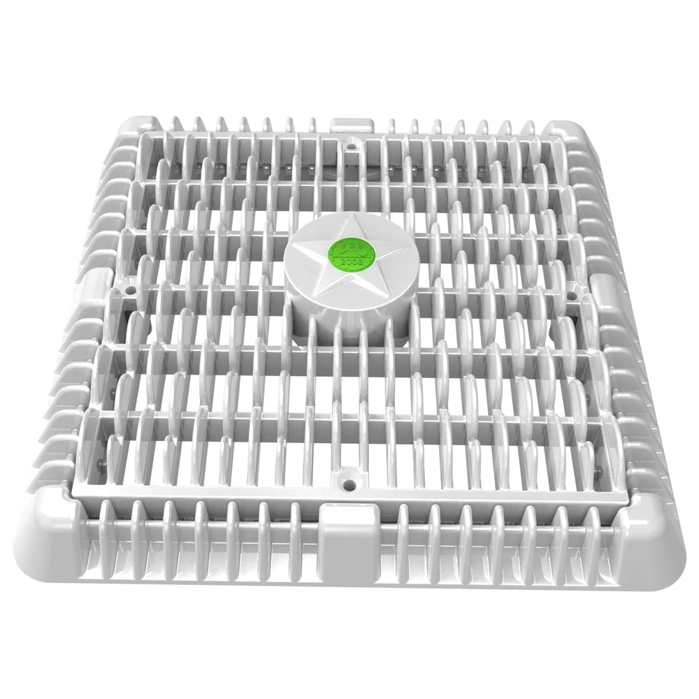 AQUASTAR POOL PRODUCTSWAV9WR101 9″ x 9″ Wave Suction Cover with Frame and Riser White